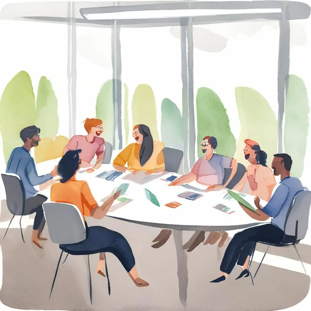 Spotkanie zespołu pracowników na szkoleniu